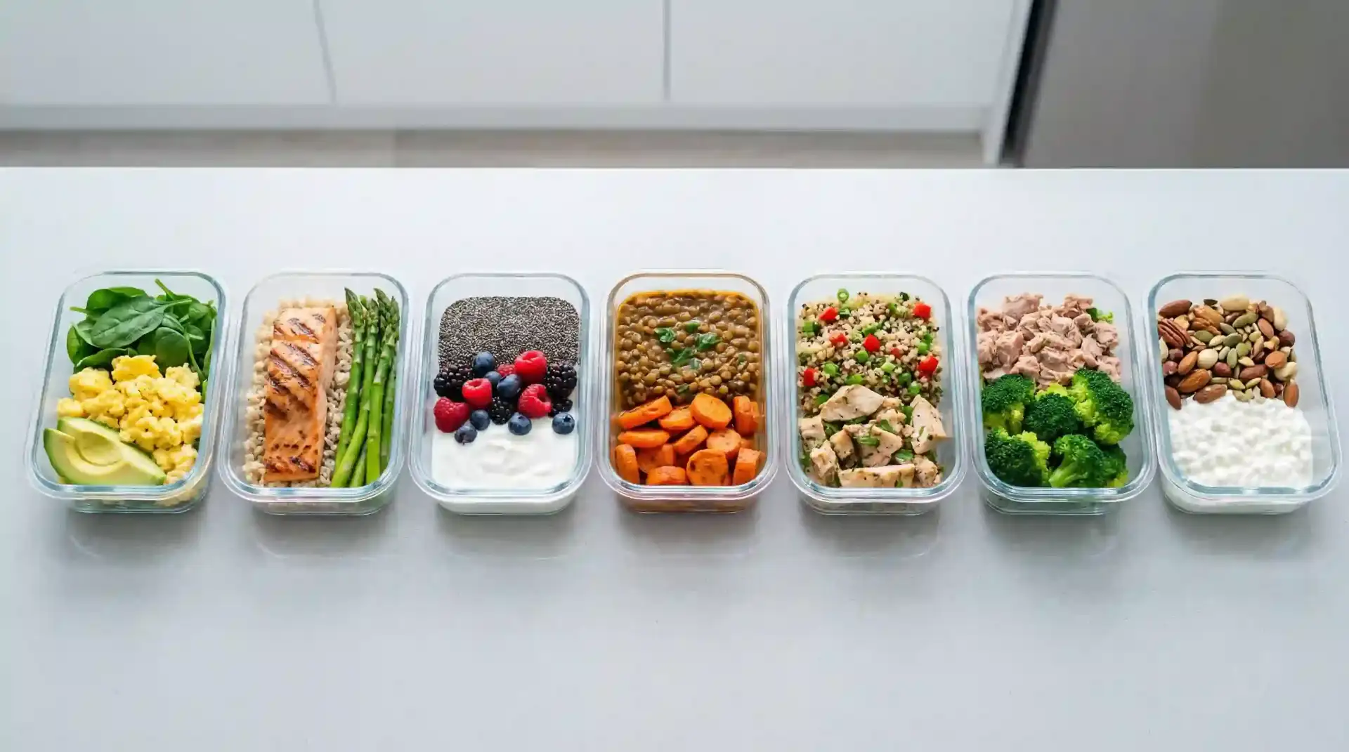 Thyroid-healthy foods including seafood, Brazil nuts, eggs, dairy, and leafy greens