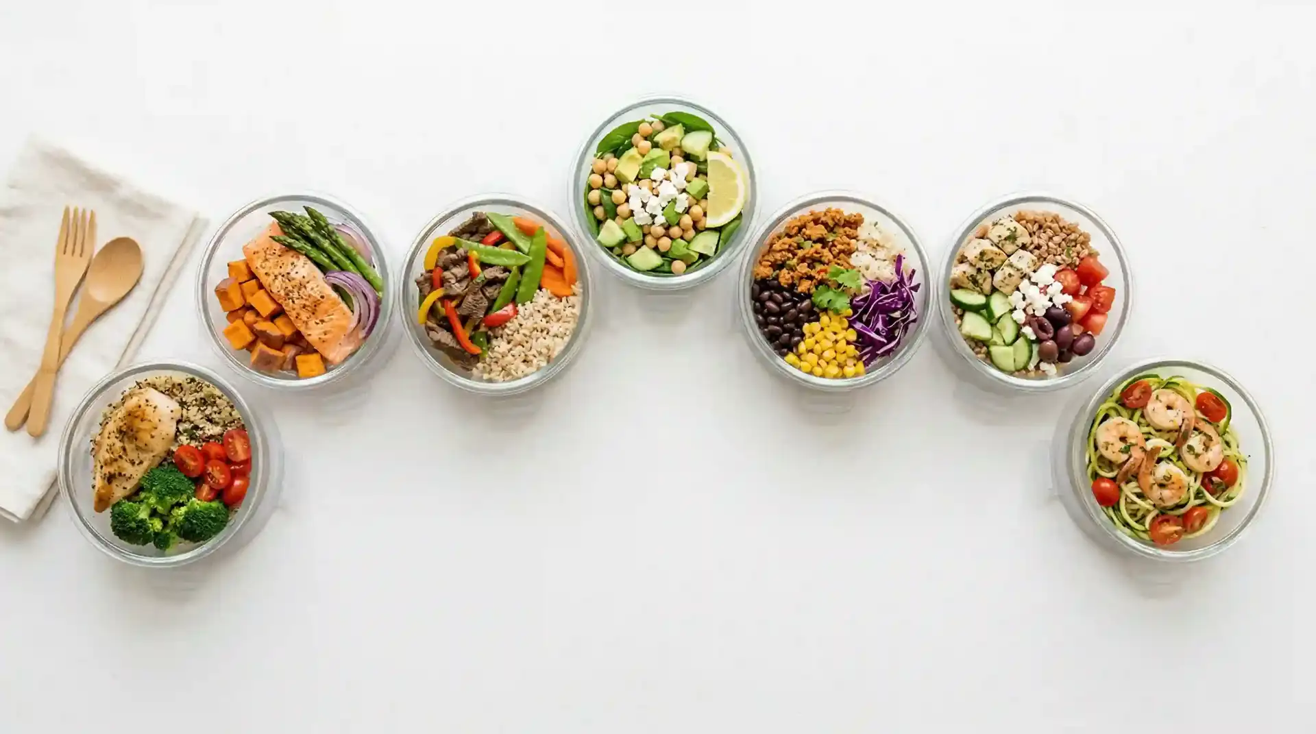 Healthy low-calorie meal plate for weight loss
